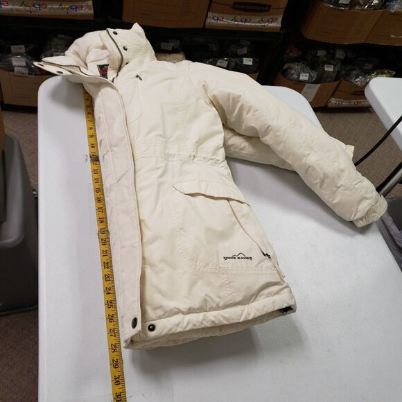 Eddie Bauer Womens Weatheredge Goose Down Jacket Size S Skiing Winter Neutral - Picture 12 of 15
